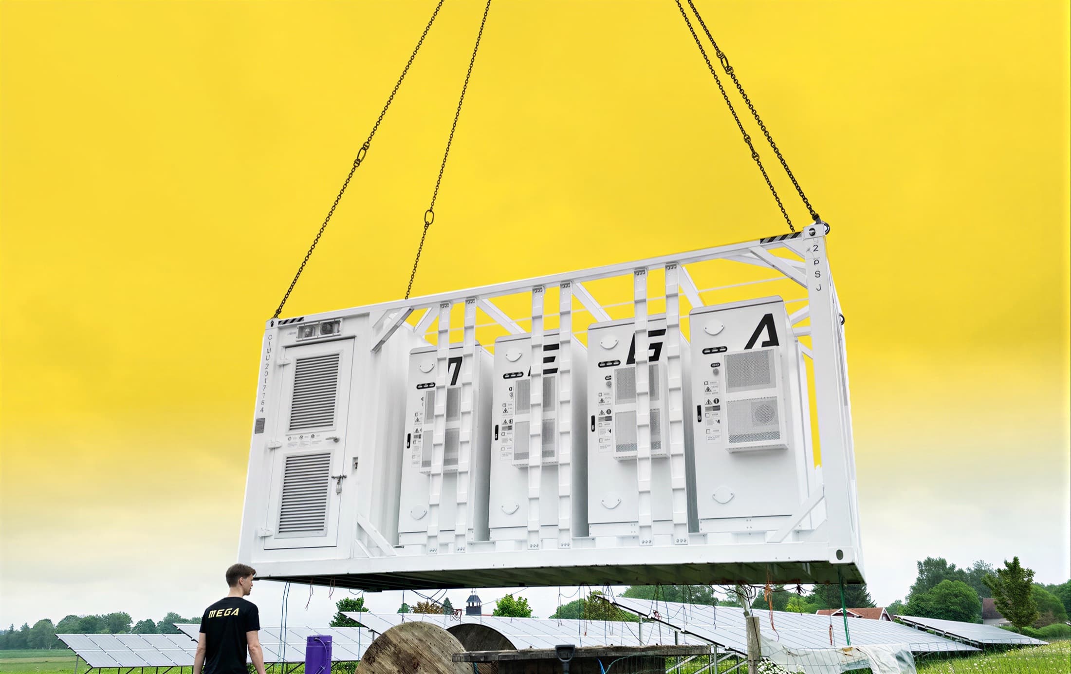 Mega Energy battery system during installation